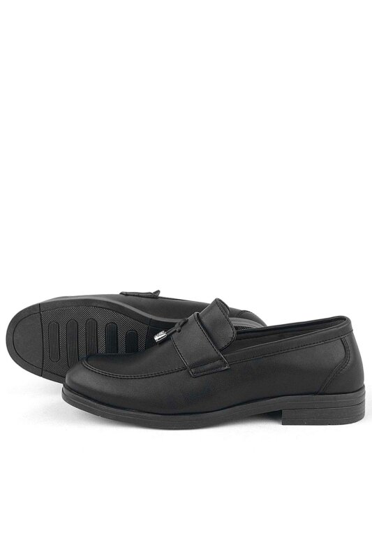 Rakerplus Loafer Siyah Mat Erkek Klasik Çocuk Ayakkabı - 6