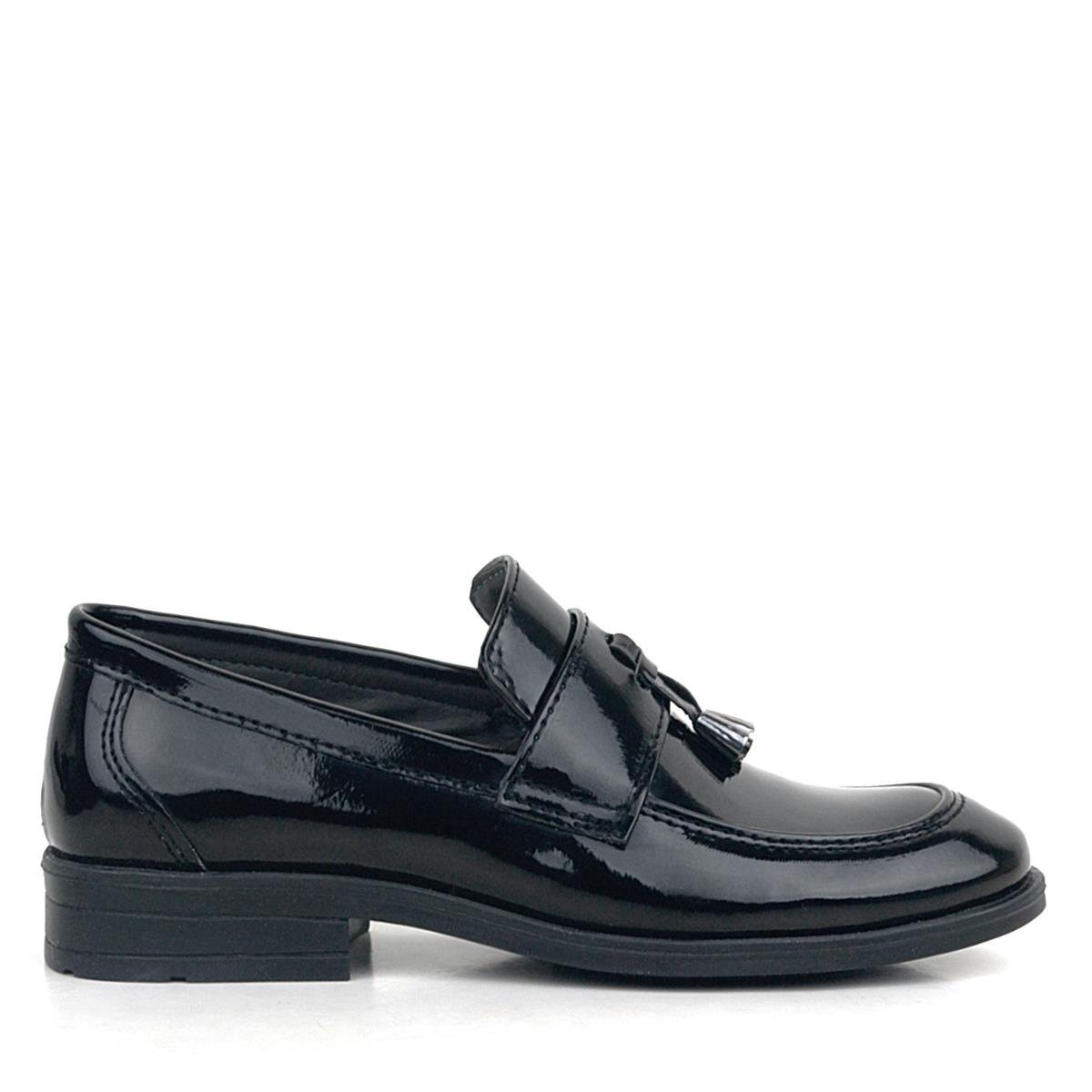 Rakerplus Loafer Siyah Rugan Erkek Klasik Çocuk Ayakkabı - 3