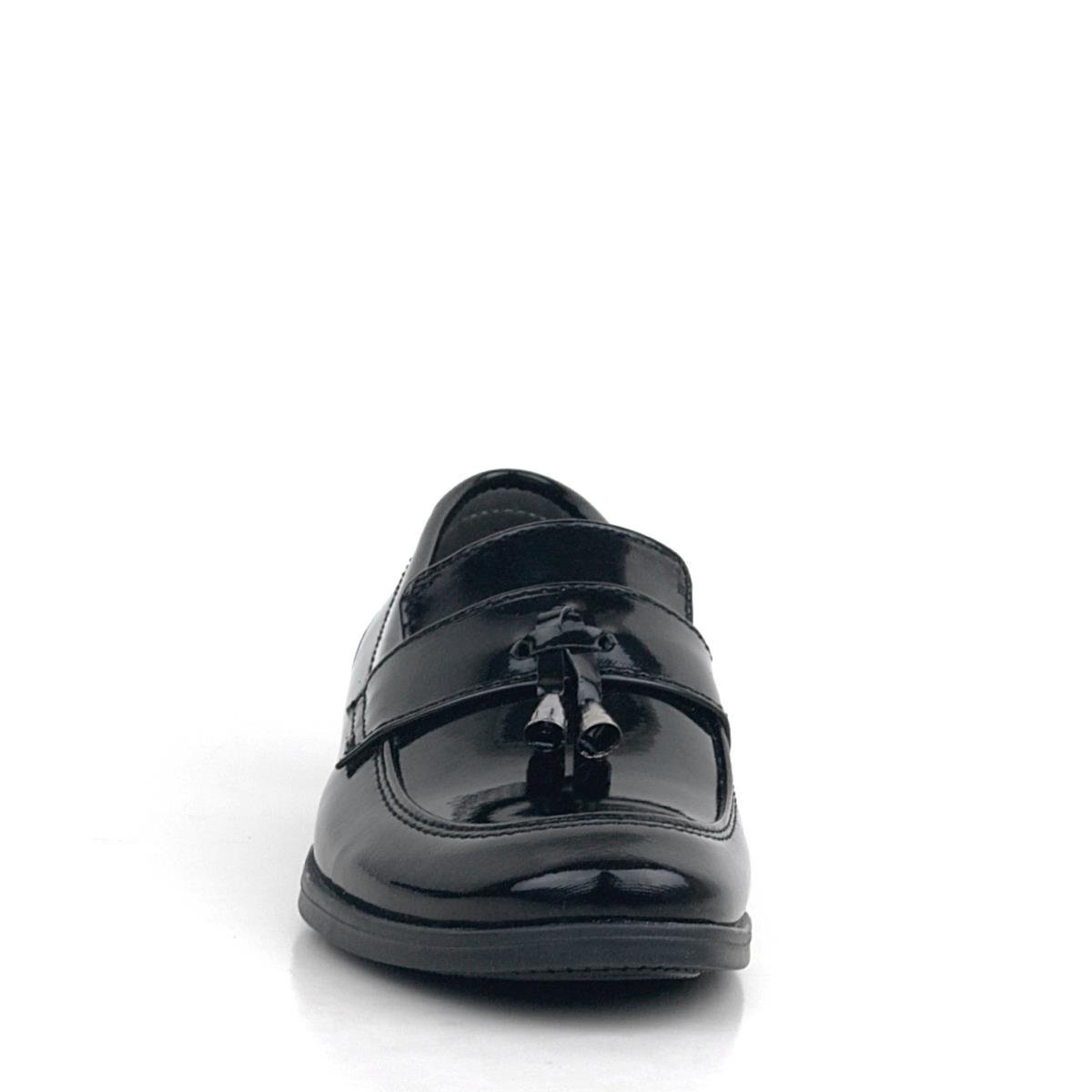 Rakerplus Loafer Siyah Rugan Erkek Klasik Çocuk Ayakkabı - 4