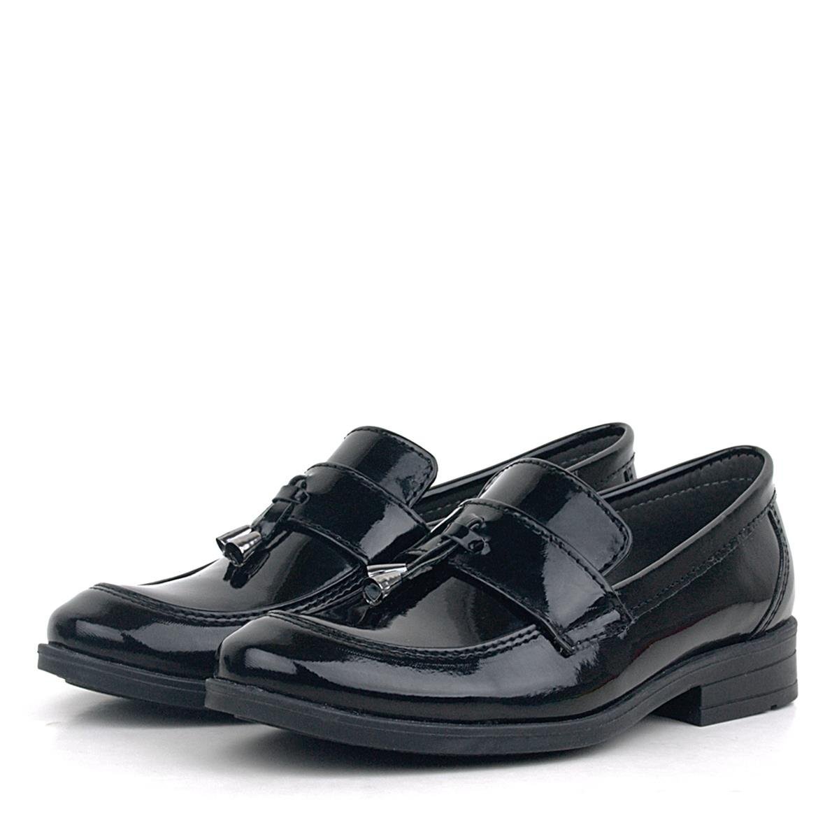 Rakerplus Loafer Siyah Rugan Erkek Klasik Çocuk Ayakkabı - 5