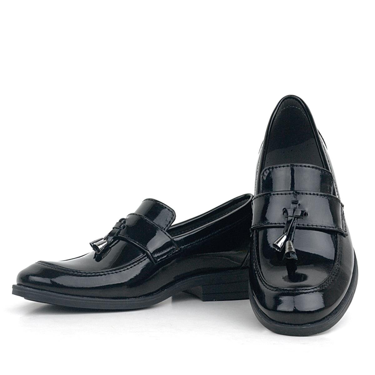 Rakerplus Loafer Siyah Rugan Erkek Klasik Çocuk Ayakkabı - 7