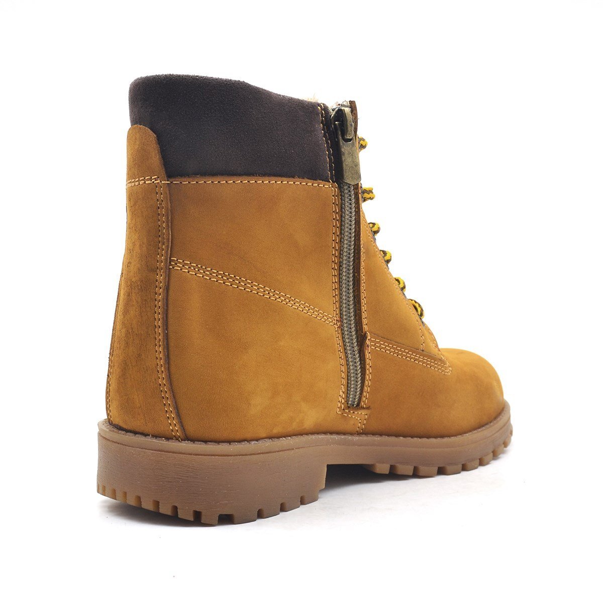 Rakerplus Neson Hakiki Deri Rahat Sarı Fermuarlı Unisex Çocuk Bot - 3