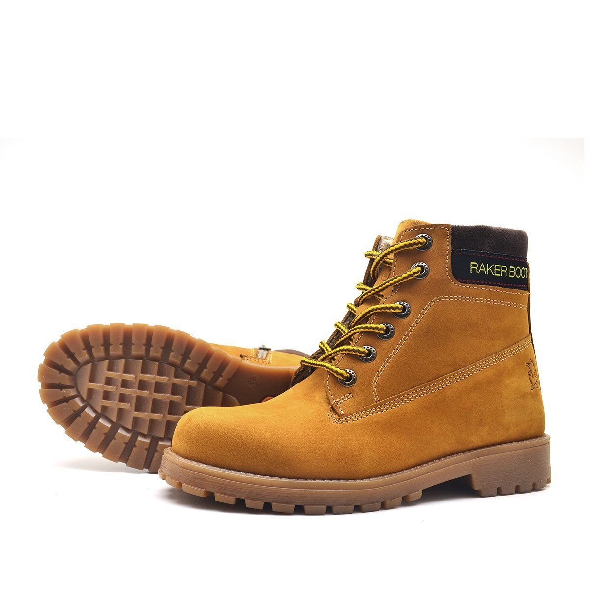 Rakerplus Neson Hakiki Deri Rahat Sarı Fermuarlı Unisex Çocuk Bot - 5