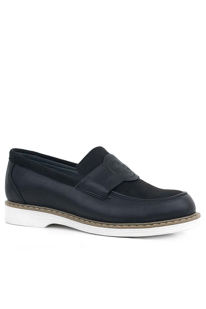 Rakerplus Pixel Siyah Loafer Çocuk Klasik Okul Ayakkabı - 1