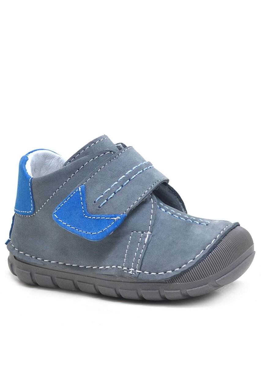 Rakerplus Popeye Hakiki Deri Gri Mavi İlk Adım Unisex Bebek Ayakkabısı - 1