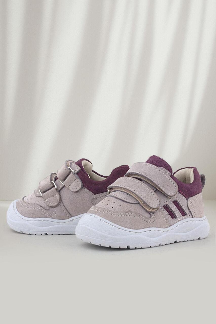 Rakerplus Schaggy Hakiki Deri Açık Bej Bordo Bebek Spor Ayakkabı - 1