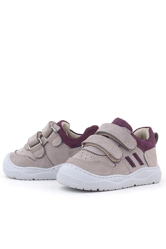 Rakerplus Schaggy Hakiki Deri Açık Bej Bordo Bebek Spor Ayakkabı - 5