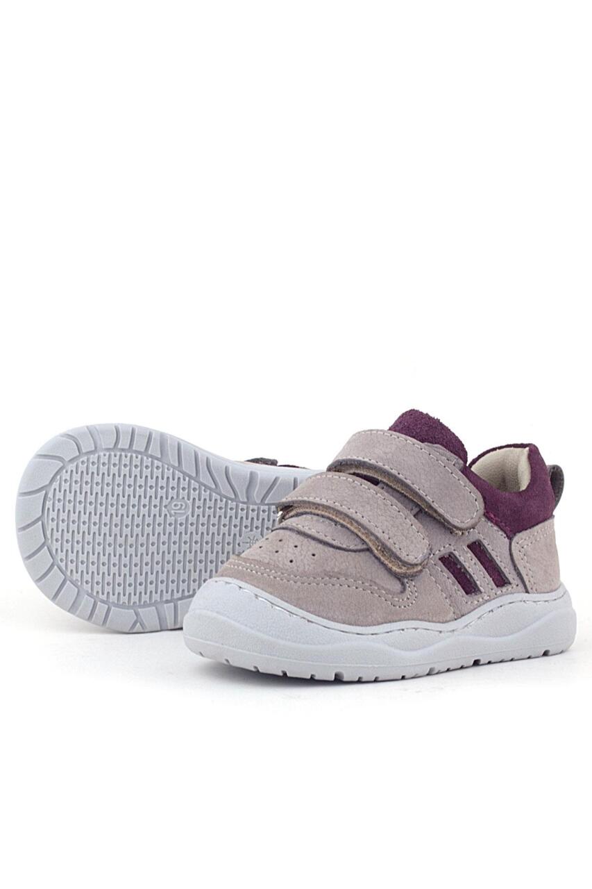 Rakerplus Schaggy Hakiki Deri Açık Bej Bordo Bebek Spor Ayakkabı - 6