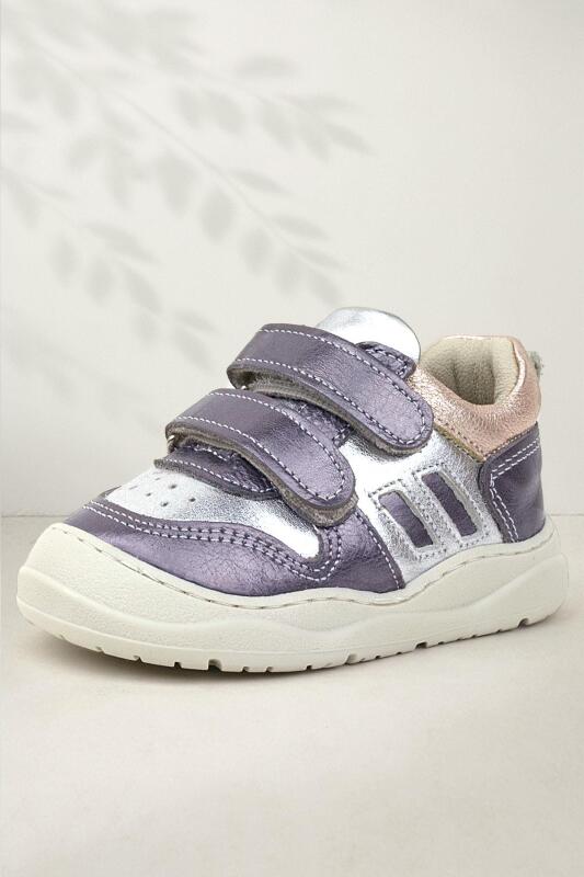 Rakerplus Schaggy Hakiki Deri Platin Gümüş Bebek Spor Ayakkabı - 1