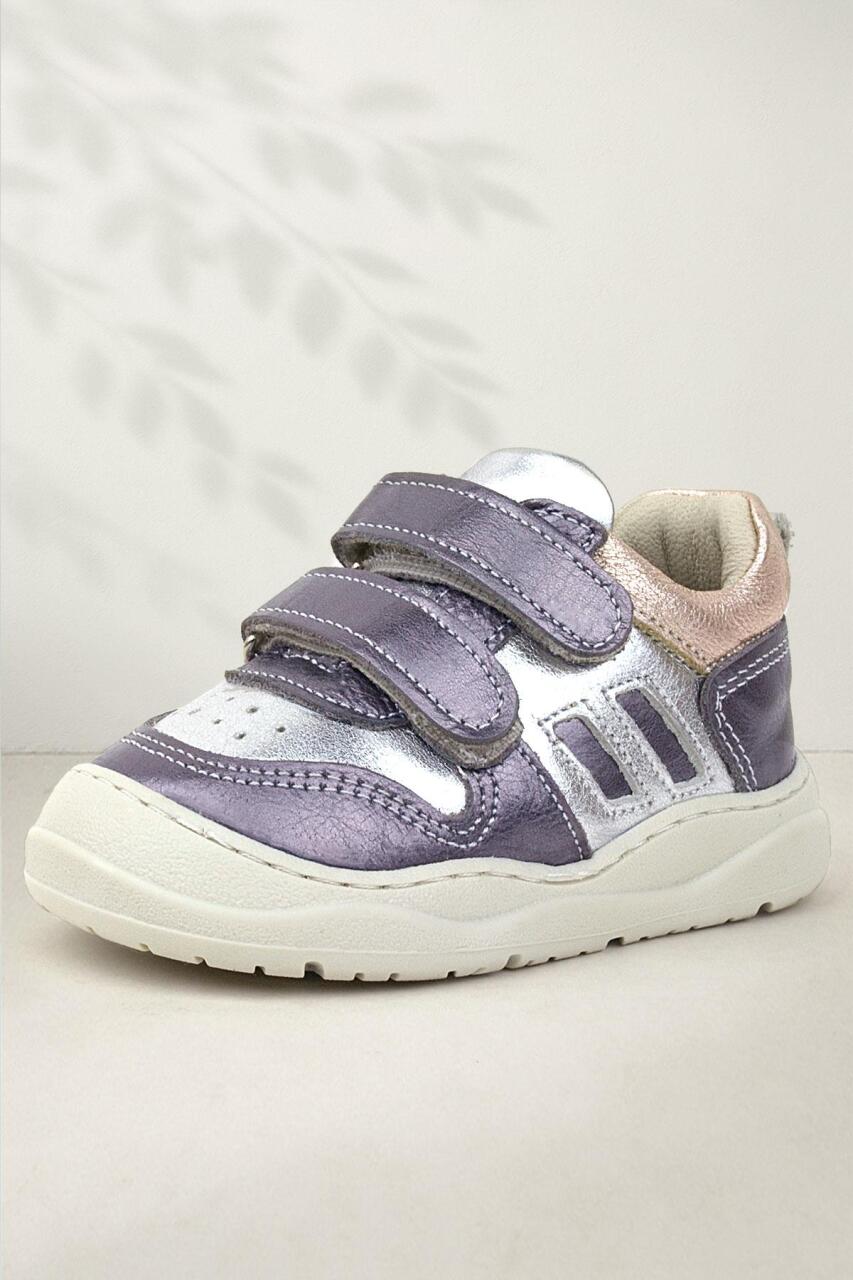 Rakerplus Schaggy Hakiki Deri Platin Gümüş Bebek Spor Ayakkabı - 1