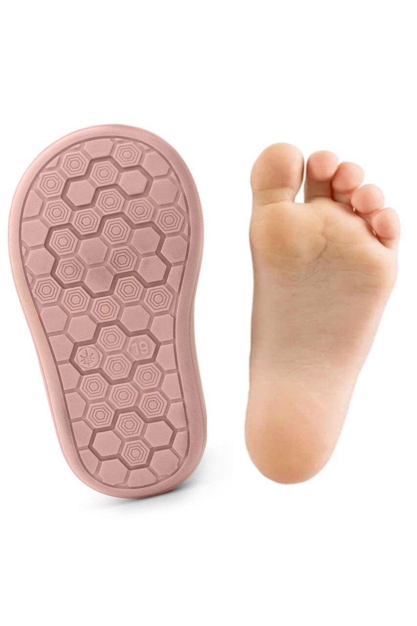 Rakerplus Shaun Hakiki Deri Pembe Simli Cırtlı Anatomik Bebek Sandalet Ayakkabı - 8