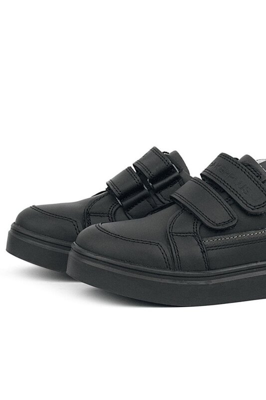 Rakerplus Siyah Hakiki Deri Cırtlı Erkek Çocuk Sneaker Ayakkabı - 6