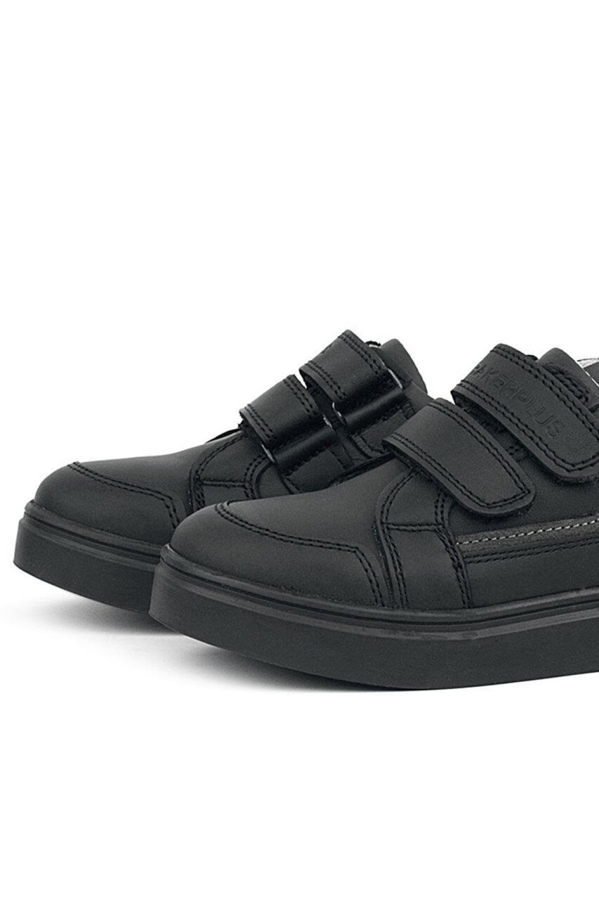 Rakerplus Siyah Hakiki Deri Cırtlı Erkek Çocuk Sneaker Ayakkabı - 6