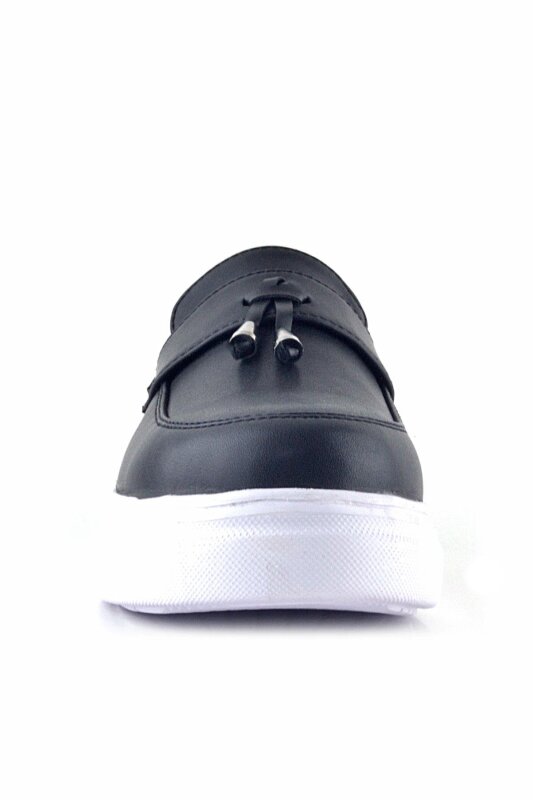 Rakerplus Siyah Mat Beyaz Taban Loafer Klasik Çocuk Ayakkabısı - 4