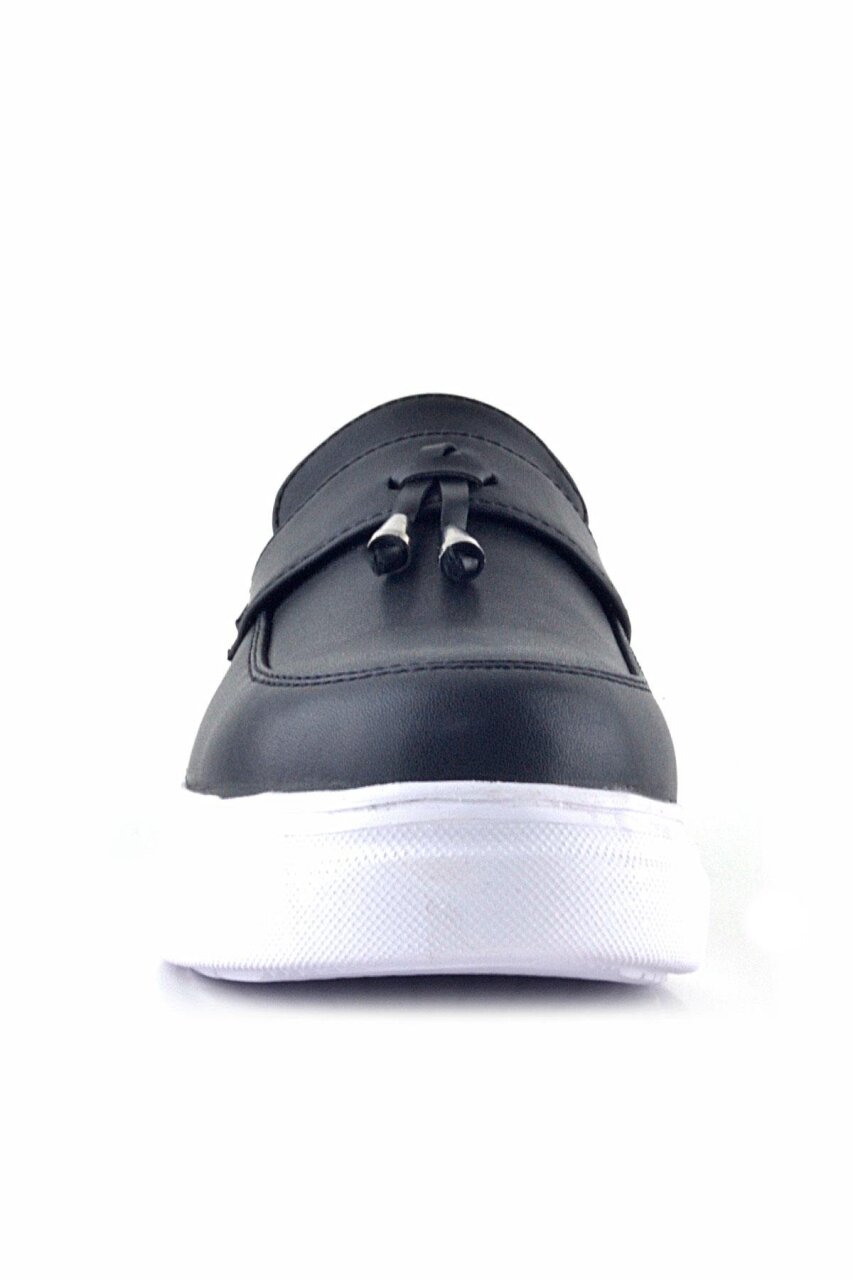 Rakerplus Siyah Mat Beyaz Taban Loafer Klasik Çocuk Ayakkabısı - 4