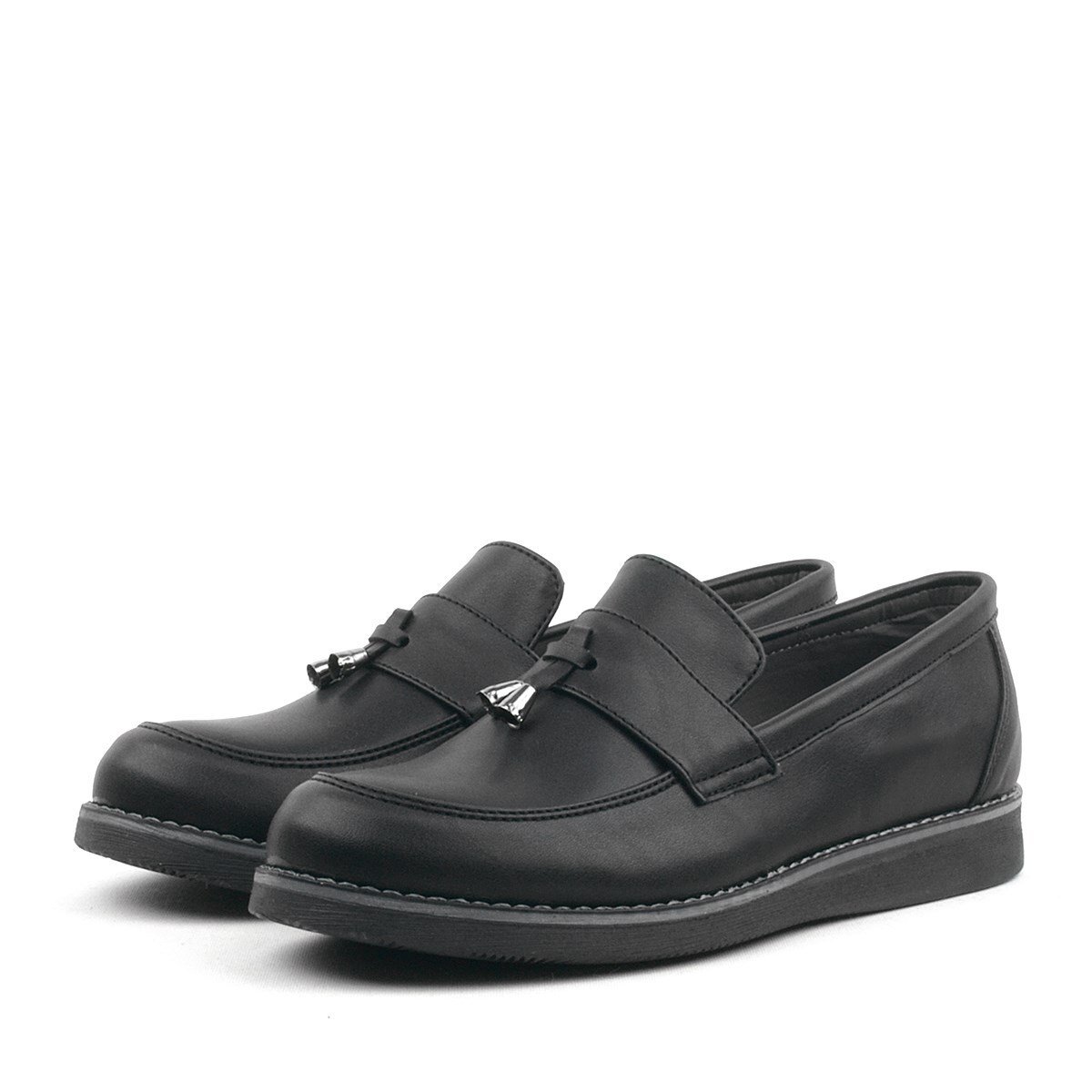 Rakerplus Siyah Mat Loafer Klasik Çocuk Ayakkabısı - 4