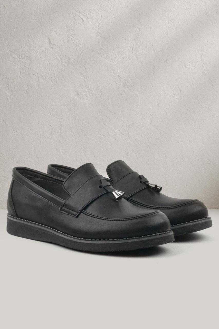 Rakerplus Siyah Mat Loafer Klasik Çocuk Ayakkabısı - 1
