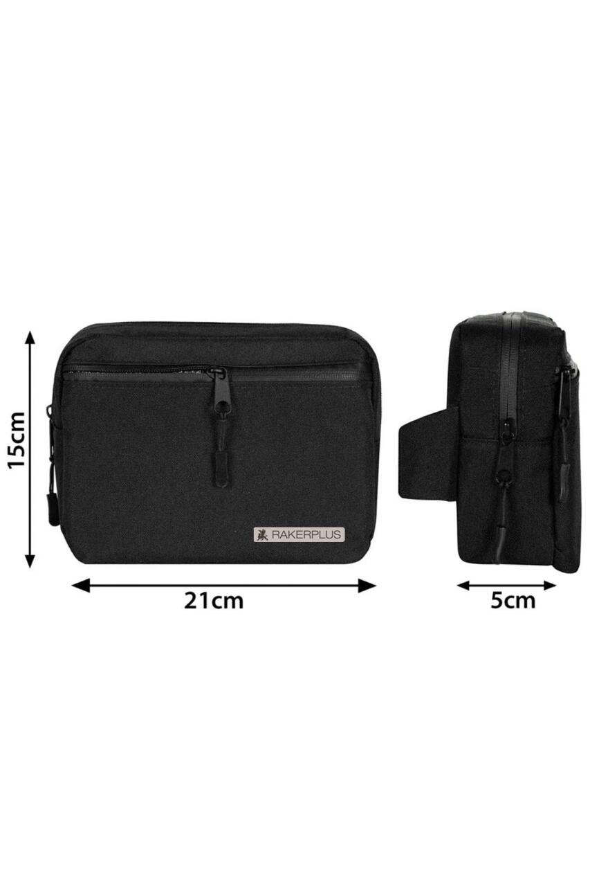 Rakerplus Siyah Unisex Minimal 21x15x5 cm Bel ve Göğüs Çantası - 3