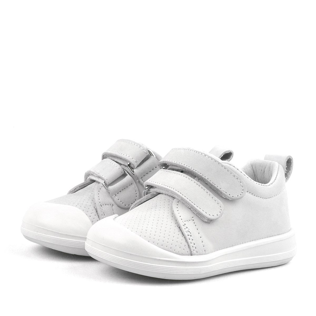 Rakerplus Sonic Hakiki Deri Beyaz Cırtlı Anatomik Bebek Spor Ayakkabı Sneaker - 4