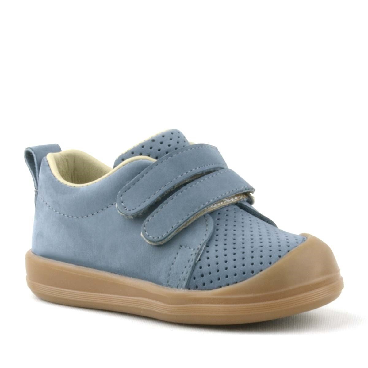 Rakerplus Sonic Hakiki Deri Gri Cırtlı Anatomik Bebek Spor Ayakkabı Sneaker - 1