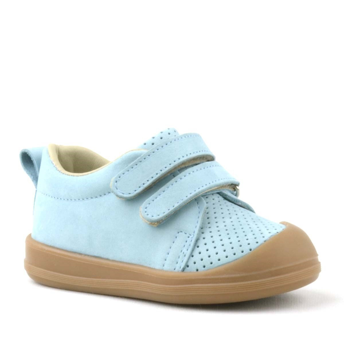 Rakerplus Sonic Hakiki Deri Mavi Cırtlı Anatomik Bebek Spor Ayakkabı Sneaker - 1