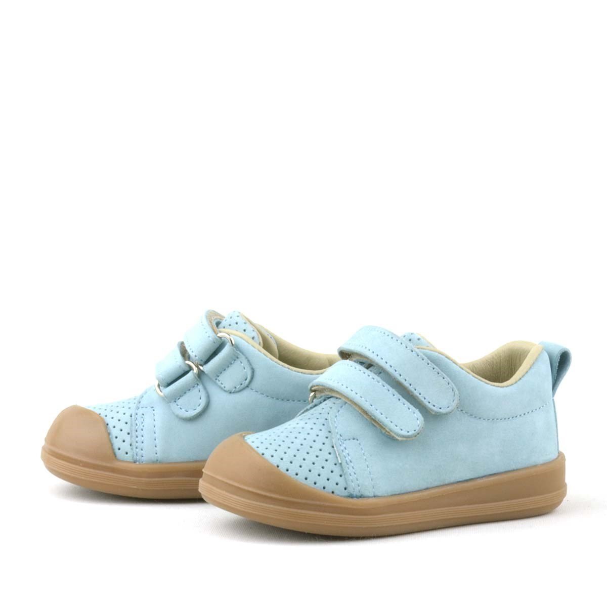 Rakerplus Sonic Hakiki Deri Mavi Cırtlı Anatomik Bebek Spor Ayakkabı Sneaker - 5