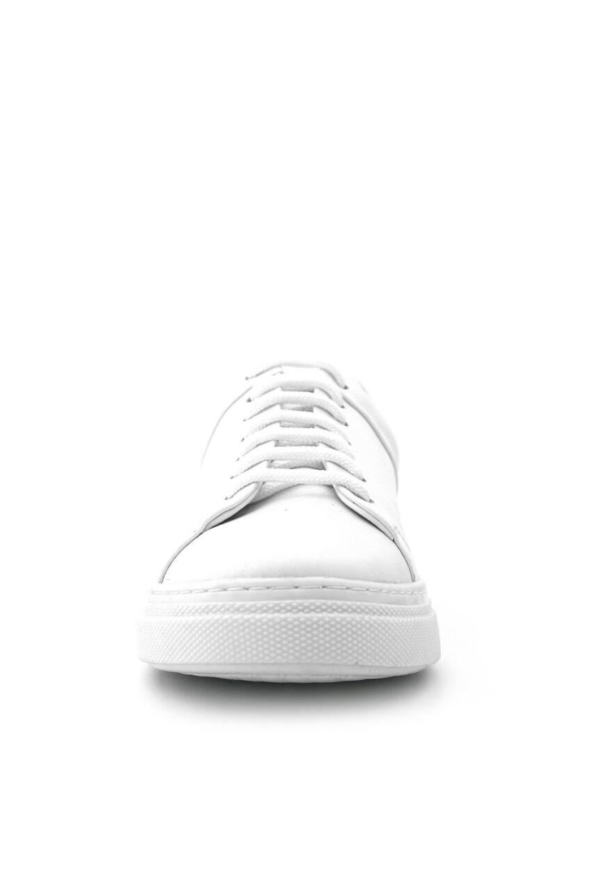 Rakerplus Tbons Özel Tasarım Beyaz Hakiki Deri Kadın Bağcıklı Sneaker Ayakkabı - 3