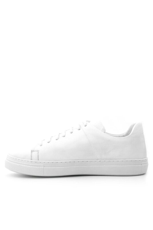 Rakerplus Tbons Özel Tasarım Beyaz Hakiki Deri Kadın Bağcıklı Sneaker Ayakkabı - 4