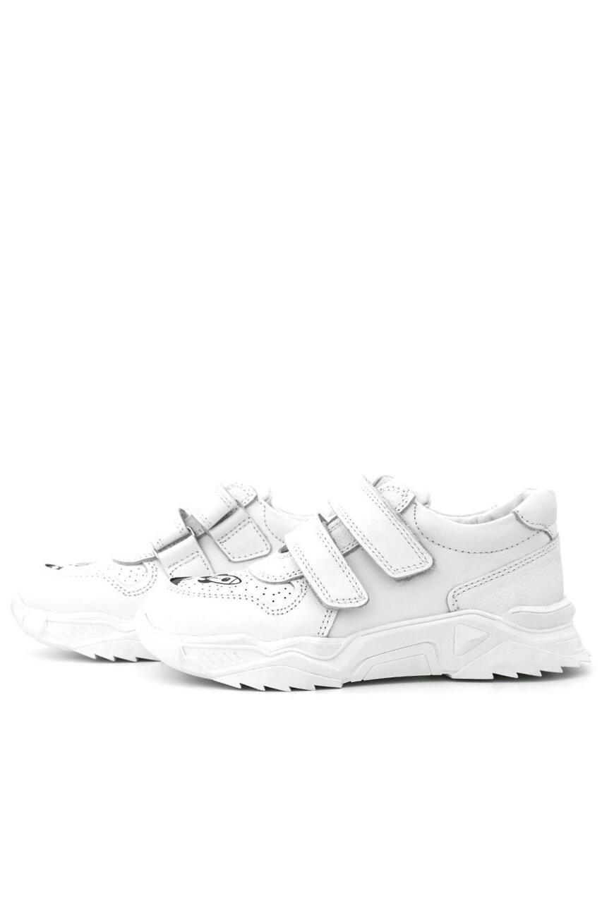 Rakerplus Tbons Özel Tasarım Hakiki Deri Beyaz Kız Çocuk Sneakers Ayakkabı - 6
