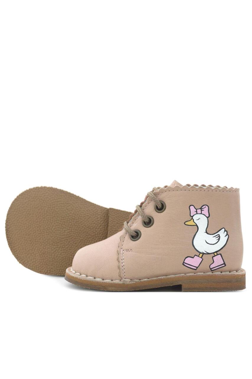 Rakerplus Tbons Özel Tasarım Handmade Hakiki Deri Pudra Kız Bebek Bot - 7