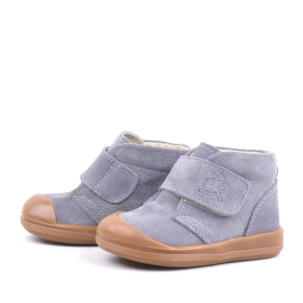 Rakerplus Yoohoo Hakiki Deri Gri Cırtlı Unisex Bebek Bot - 5