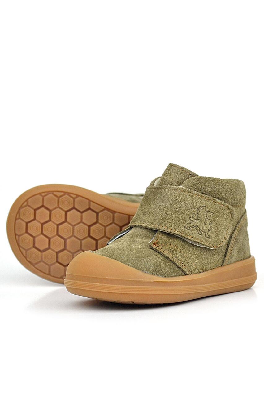 Rakerplus Yoohoo Hakiki Deri Haki Yeşil Cırtlı Unisex Bebek Bot - 5