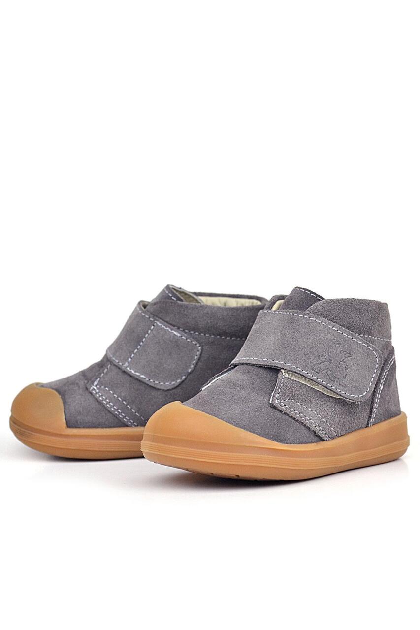 Rakerplus Yoohoo Hakiki Deri Koyu Gri Cırtlı Unisex Bebek Bot - 4