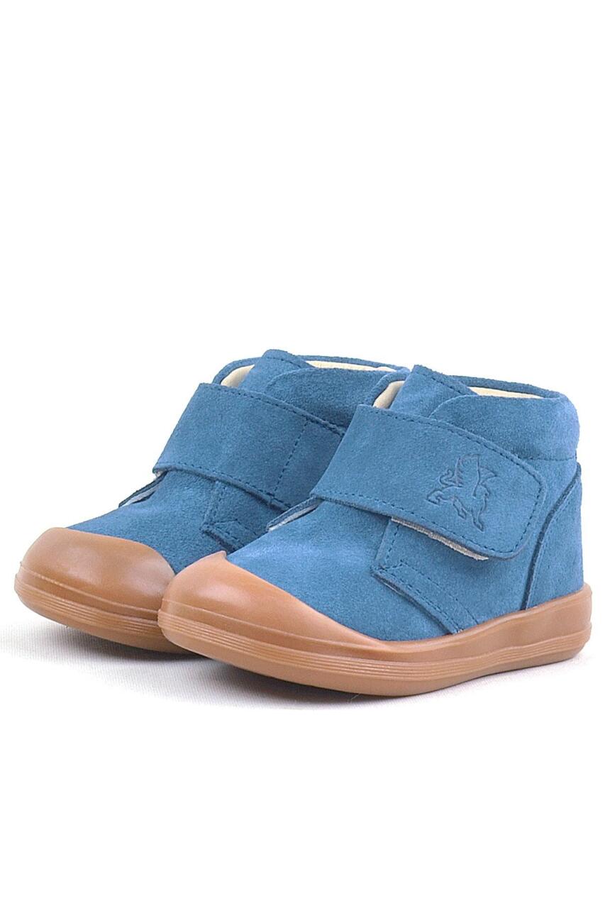 Rakerplus Yoohoo Hakiki Deri Mavi Cırtlı Unisex Bebek Bot - 4