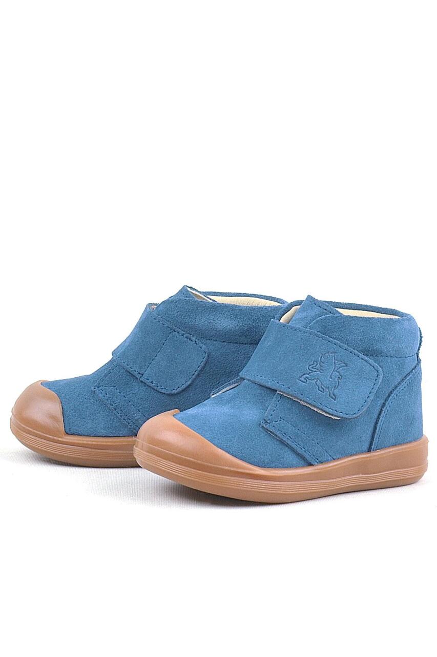 Rakerplus Yoohoo Hakiki Deri Mavi Cırtlı Unisex Bebek Bot - 5