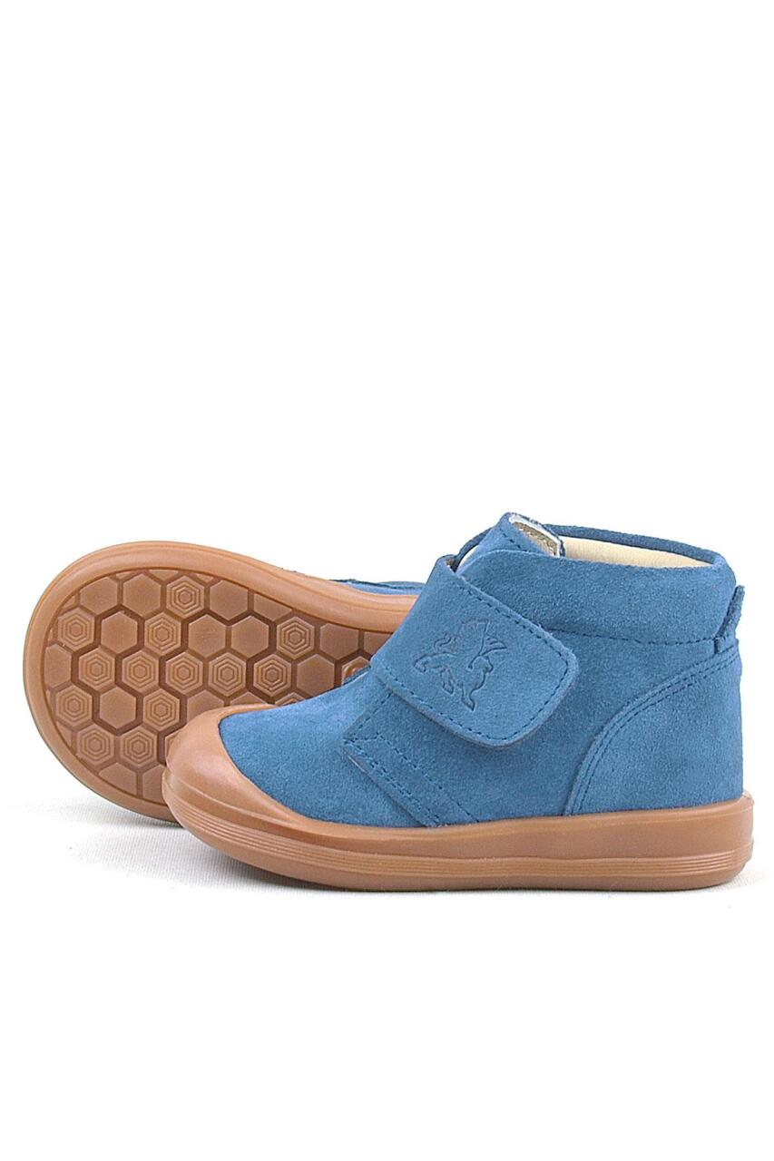 Rakerplus Yoohoo Hakiki Deri Mavi Cırtlı Unisex Bebek Bot - 6