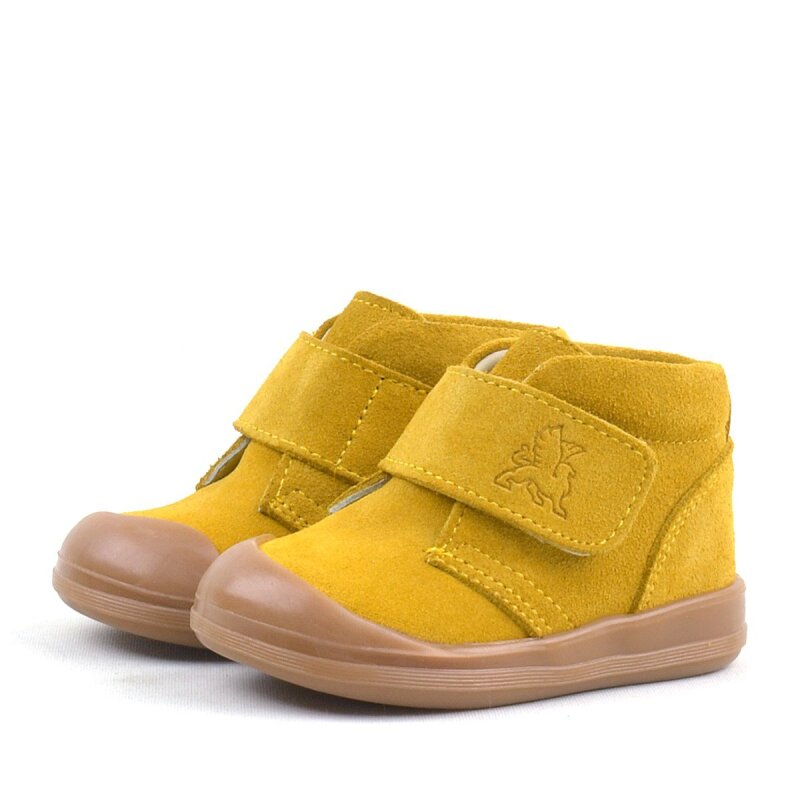 Rakerplus Yoohoo Hakiki Deri Sarı Cırtlı Unisex Bebek Bot - 4