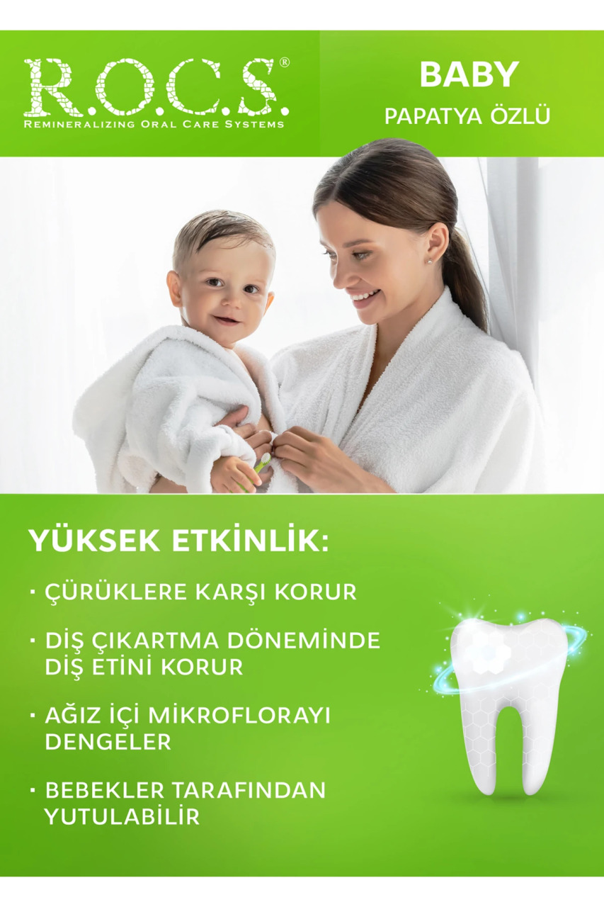 R.O.C.S.Baby Diş Macunu 0-3 Yaş 35 ml Papatya - 6