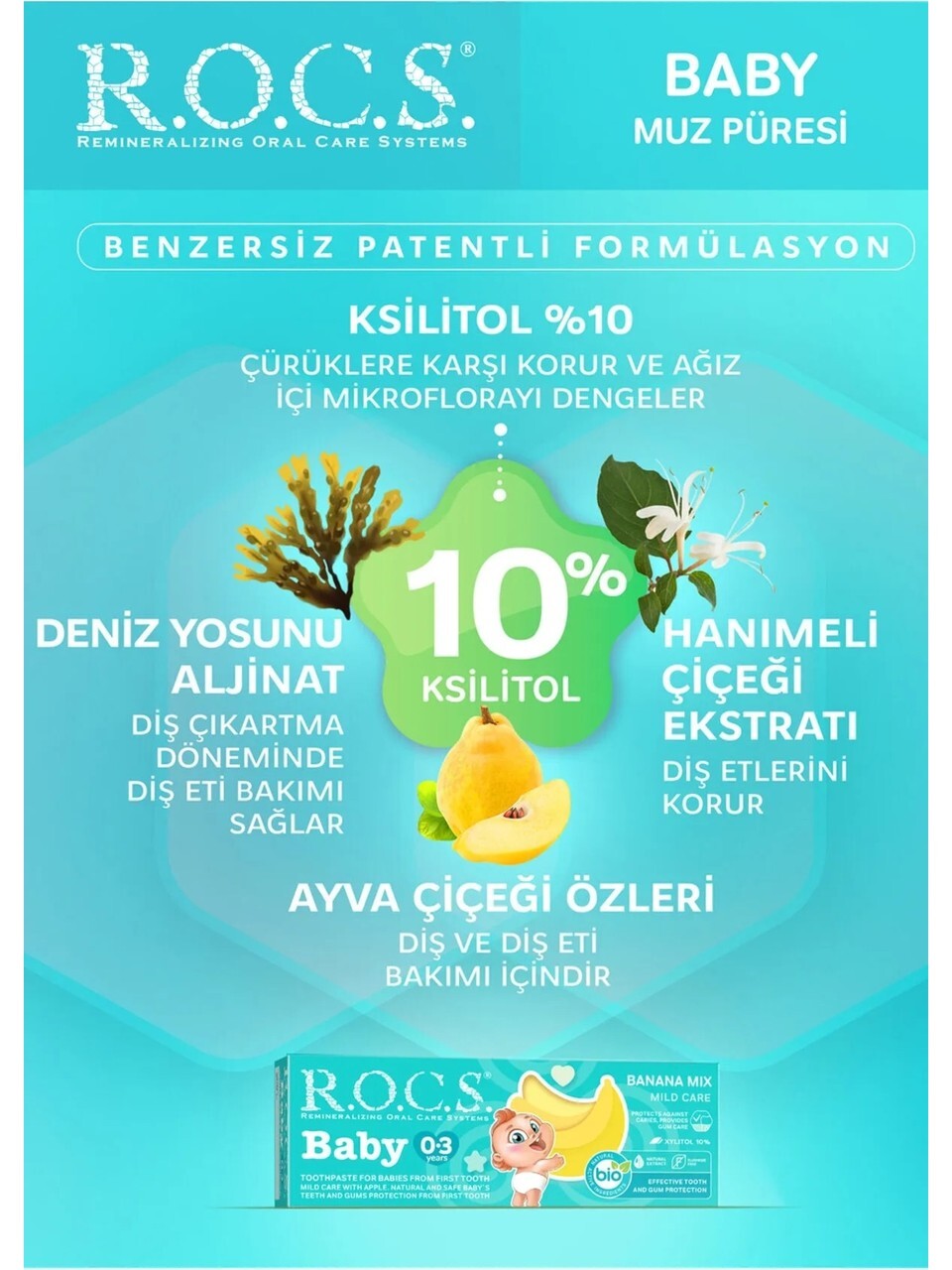 R.O.C.S.Bebek Diş Macunu Muz Püresi Tadında 0-3 Yaş 45 Gr - 5
