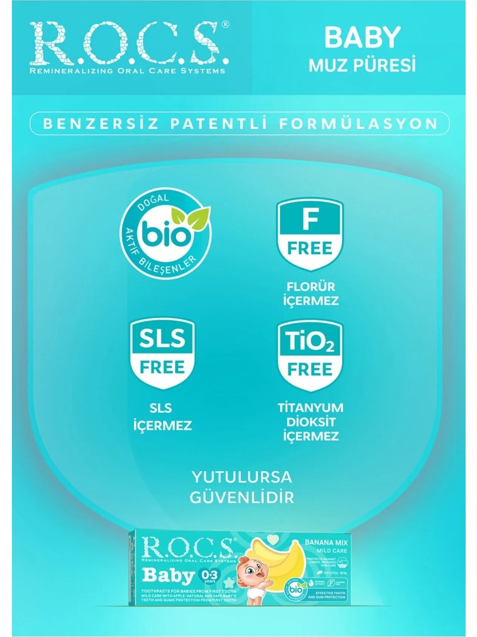 R.O.C.S.Bebek Diş Macunu Muz Püresi Tadında 0-3 Yaş 45 Gr - 7