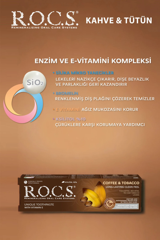R.O.C.S.Kahve ve Tütün Lekelerine Karşı Diş Macunu 60ml - 6