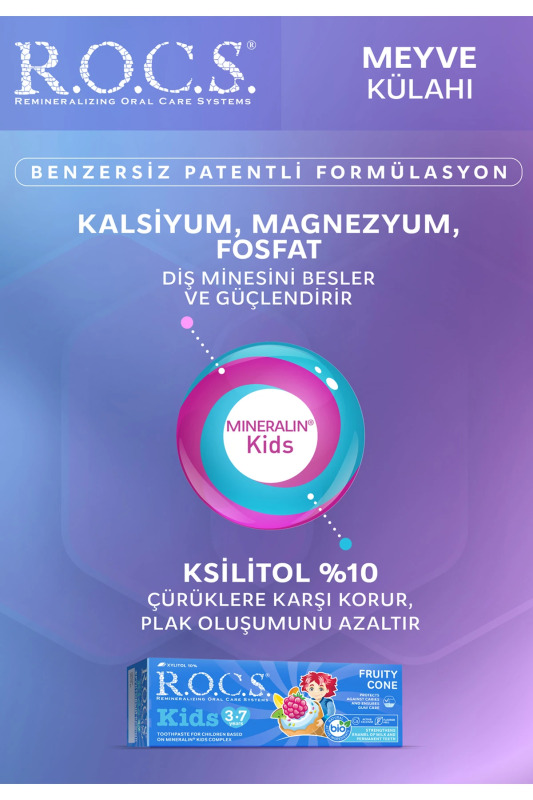 R.O.C.S.Kids Diş Macunu 3-7 Yaş 35 ml Meyve Külahı - 6