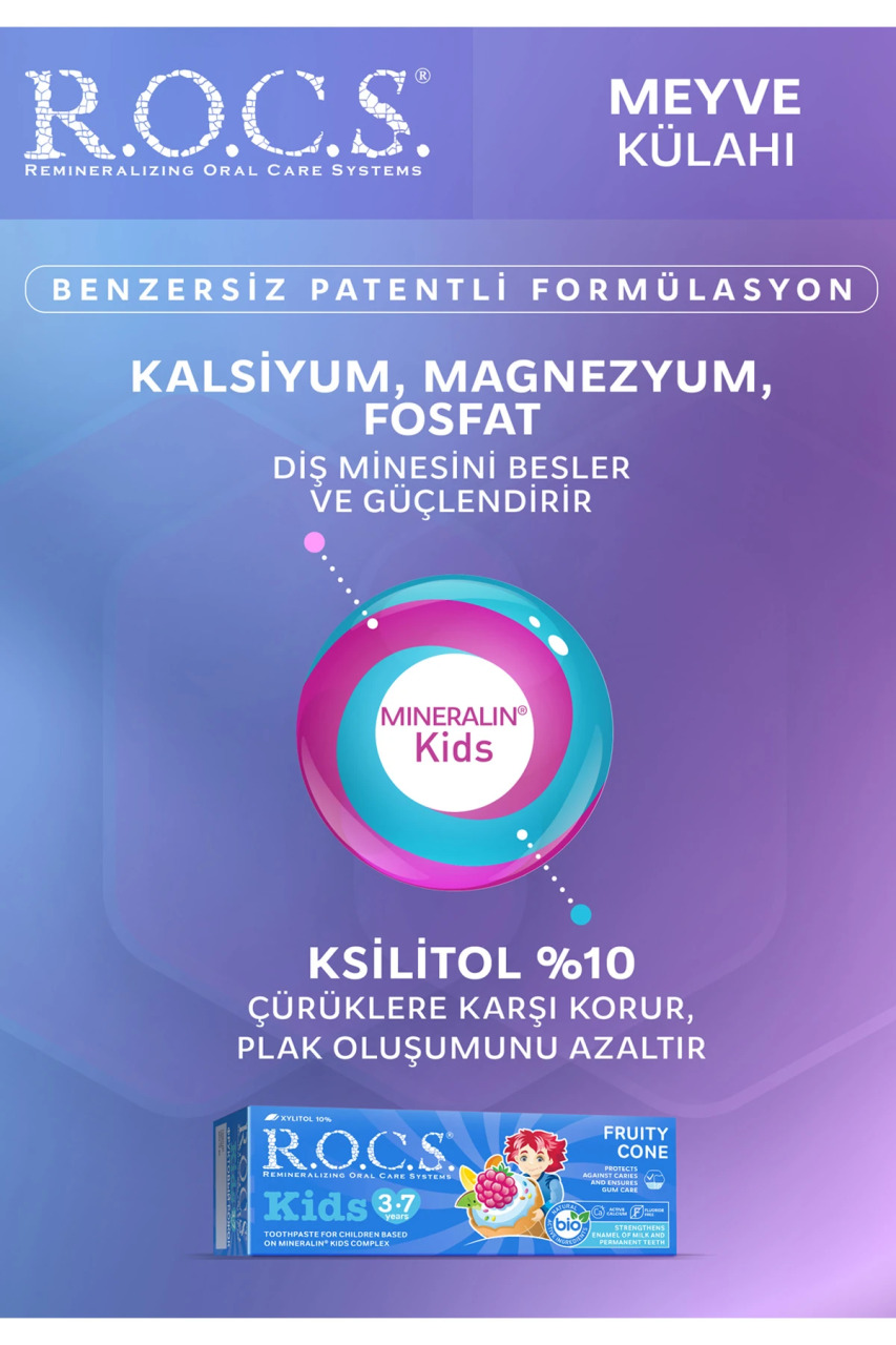 R.O.C.S.Kids Diş Macunu 3-7 Yaş 35 ml Meyve Külahı - 6
