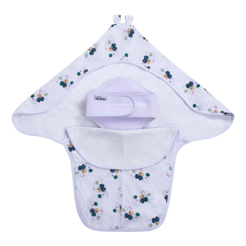 Sevi Bebe İnterlok Bel Koruyuculu Kundak ART-558 Arabalı Ayı - 5