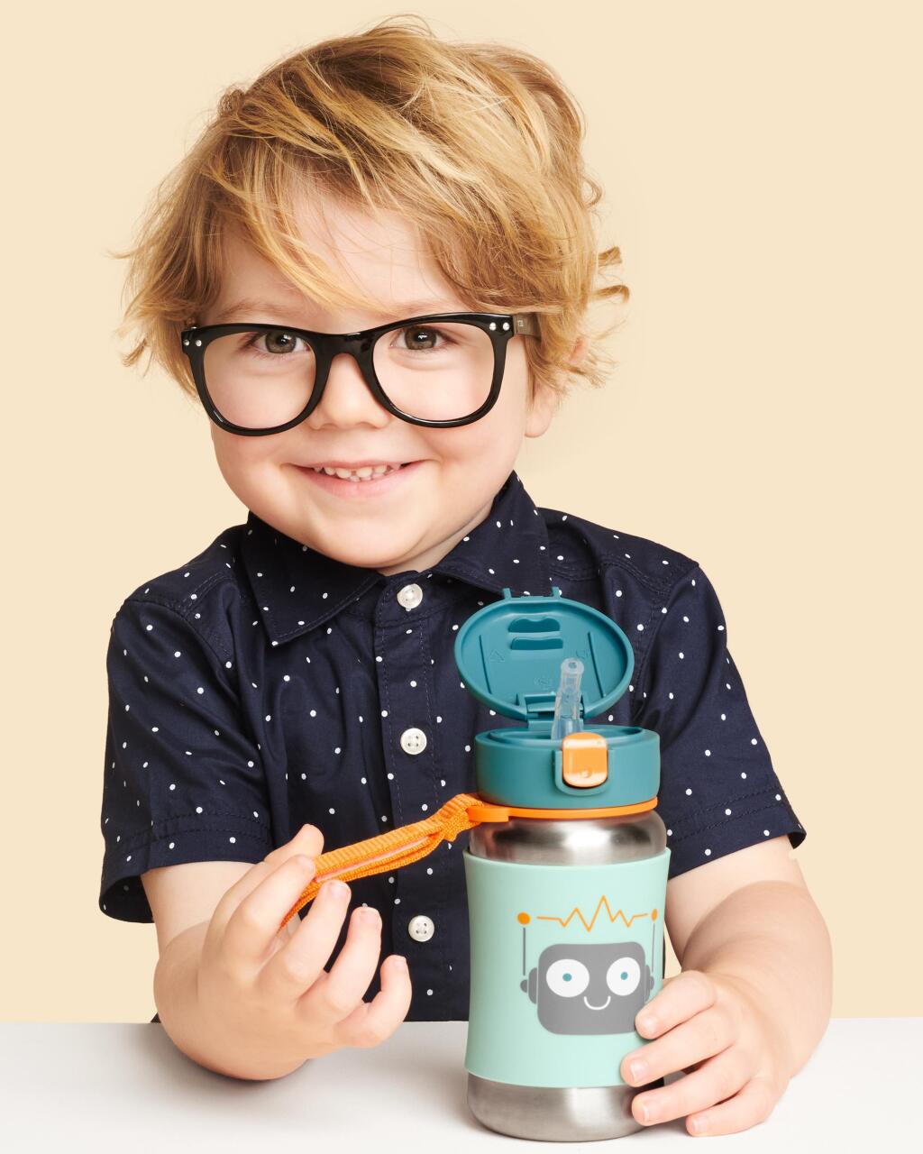 زجاجة مياه سكيب هوب زوو من الفولاذ المقاوم للصدأ مع شفاطة 350 مل روبوت - 3