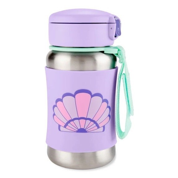Skip Hop Zoo Pipetli Paslanmaz Çelik Suluk 350 ml Deniz Kabuğu - 1
