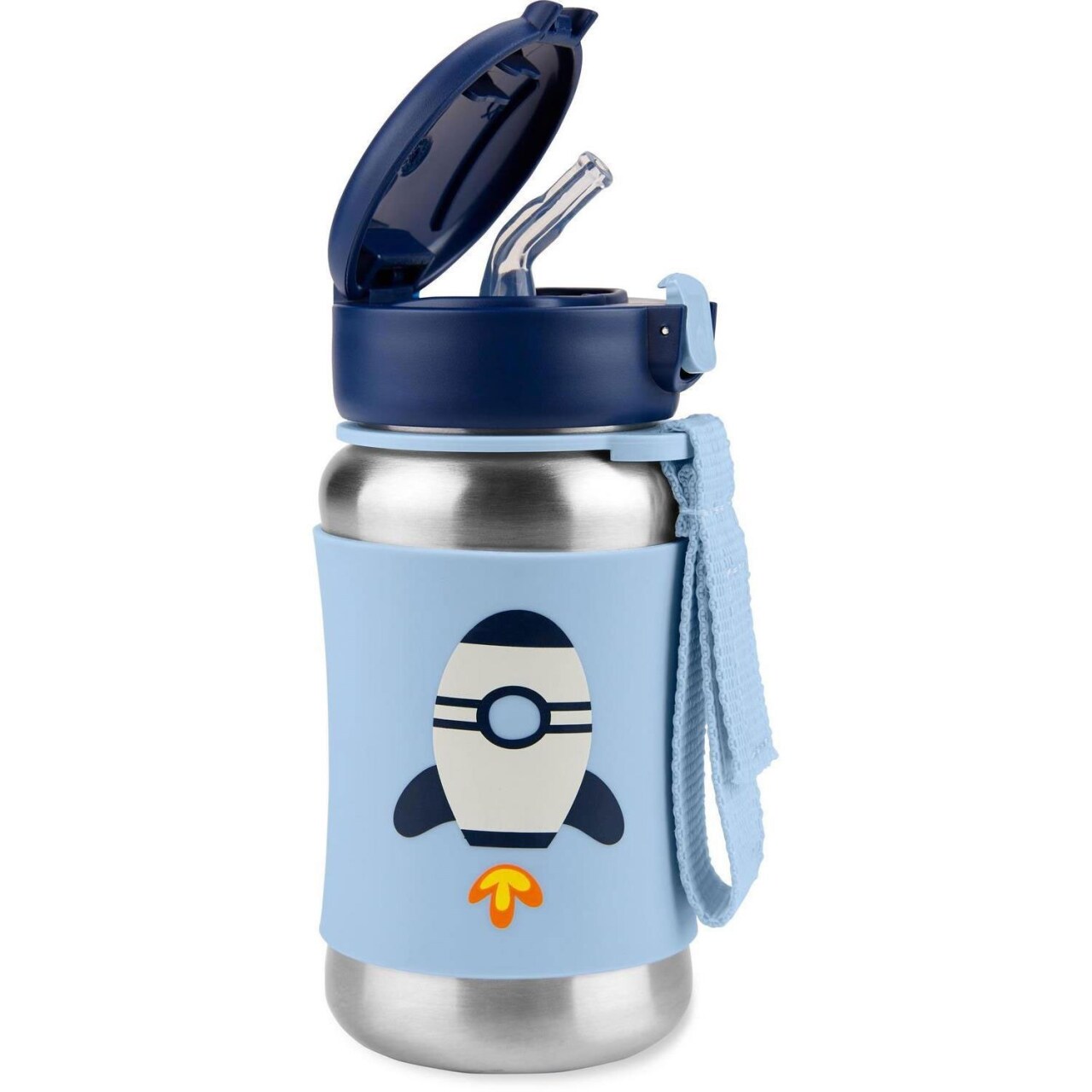 Skip Hop Zoo Pipetli Paslanmaz Çelik Suluk 350 ml Roket - 2