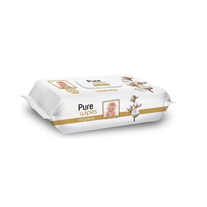 مناديل مبللة من القطن العضوي النقي للأطفال، 90 منديلًا - 1