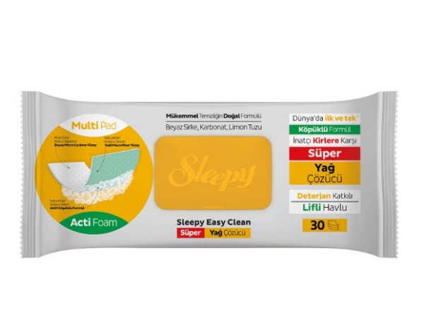 منشفة تنظيف الأسطح النائمة، 30 قطعة، مزيلة للشحوم - Sleepy