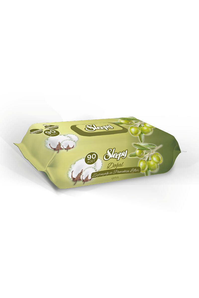 مناديل مبللة بزيت الزيتون الطبيعي من سليبي، 90 قطعة - 1